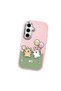 Samsung Galaxy S24 Fe Compatible Case Camera Protector Pink Silicone Couple Phone Case with Line Pattern - 3