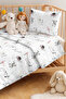 Pastel Animal Figure Children's Room Single Pique Set-White Pink 160X220Cm Quilted Bedspread - 2