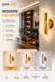 Decorative 12W Indoor Bronze Case 3-Color Light Modern Wall Sconce Electric 2 Pcs - 4
