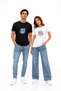 Lover's Combination Dinosaur Printed Unisex White T-Shirt Set Couple T-Shirts