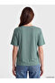 Two Mt Shop Quality Lcw Grace Green Patterned Standard & Regular Short Sleeve Women's T-Shirt - 4