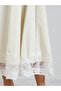 Cream Lace Hem Sleeveless A-Line Maxi Dress - 5