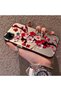 Realme C25 Compatible Silicone Edge Hard Back Case Couple Phone Case with Floral Pattern - 2