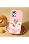 Redmi Note 10S Compatible Case Camera Protective Pink Silicone Couple Phone Case Cute Patterned - 2