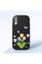 Samsung Galaxy A50 Compatible Case Camera Protective Black Silicone Couple Phone Case with Floral Pattern