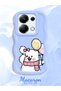Redmi Note 13 Pro 4g Compatible Case Camera Protector Blue Silicone Couple Phone Case Cat Pattern - 2
