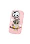 Poco C55 Compatible Case Camera Protector Pink Silicone Couple Phone Case Owl Patterned - 3