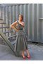 Premium Lined Vest Skirt Set with Belt Detail, Midi Length Stylish Set - 6
