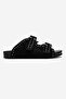 Avenelle Black Suede Genuine Leather Double Strap Studded Women's Slippers - 5