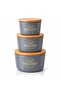 3-Piece Retro Design Storage Container Set with Lids, Bamboo Lid, Mica Food Storage Container, Bpa-Free, Silicone Seal Storage Box
