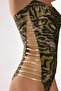 6209 Green Glittery Leopard Strapless Swimsuit - 3