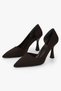 Women's Lucas Brown Satin Asymmetrical Cut Heeled Shoes Stiletto - 4
