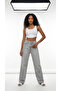 Gabriela Light Snow Gray Lycra-Free Super High Waist Loose Stretch Jeans Palazzo Trousers - 5