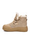 Beige Suede Women's Boots Tape Z