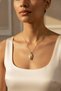 Steel Necklace with Stone Detail in Yellow Tones and Cute Character Figure - 7