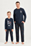 Be Happy Everyday Dad Son Navy Blue Long Sleeve Pajama Set Rp3933-A-V1