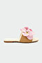 Kerry Handmade Floral Detailed Women's Pink Flat Slippers - 2