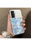 Samsung Galaxy A25 Compatible Silicone Edge Hard Back Case Couple Phone Case with Floral Pattern - 3