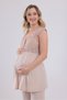 New Season Beige Strappy Lace Special Design Summer 100% Cotton Maternity Pajama Set - 7