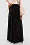 Pile Detailed Linen Trouser Skirt Black - 4