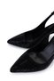 Women's Faux Leather Black Heeled Shoes - 3