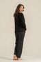 Women's Black Long Sleeve Pajama Set Pc9289-S-V1 - 4
