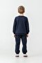 Boy's Printed Navy Blue Long Sleeve Tracksuit Set Us2613-C-V1 - 4