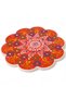 Orange Embossed Tile Patterned Ceramic Trivet Heat Resistant Pot Pan and Teapot Mat Non-Slip Cork Base 17 cm