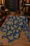 Navy Blue Yellow Shawl Pattern Italian Silk Ascot Tie Sac118 - 2