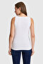 Women's White Square Neck Basic T-Shirt 50321790-Vr013 - 4