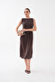 Yandan Brooched Pleated Pique Modal Dress