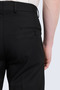 Black Slim Fit Fabric Trousers with Side Pockets - 3