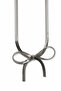 Modern Flat Snake Chain Bow Detailed Metallic Gray Steel Necklace