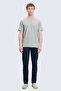 Gray Regular Fit Crew Neck Cotton T-Shirt - 3