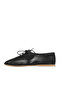Black Mesh/Shiny Leather Women's Flat Ballerinas - 4