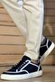 Mn2505 - Linen Men's Shoes Navy Blue White