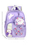 Twill Transparent Patterned Sweet Cute Girl Nursery Kindergarten Preschool Bag with Small Mini Wallet as a Gift.