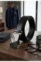 Men's Faux Leather Belt with Automatic Lock - Stylish Buckle with Special Mechanism