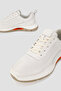 Men's White Genuine Leather Eva Sole Lace-Up Sneaker Shoes - 3