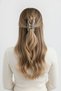 Shiny Stone Detailed Metallic Gray Hair Clip Claw Clip Women's Accessory - 2