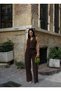 Women's Bitter Brown Linen Suit Vest and Palazzo Trousers - 2