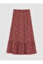 Lcw Grace Red Patterned Layered Skirt with Elastic Waist - 6
