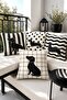 Black and White Dogs Patterned 4-Piece Throw Pillow Cover Set - 2