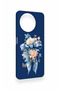 Realme 11 Compatible Blue Ribbon Flower Pattern Silicone Case - 3