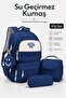 4-Piece Satin Fabric Waterproof Primary School Bag Set with Lunch Bag, Pen Holder and Accessory Bag - 3