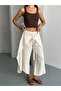 Layered Look Wide-Legged Trousers with Tie-Up Detail - 3