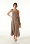 Strappy Summer Long Modal Dress Lgx0016 Gray - 2