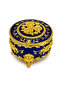Round Colorful Gold Embroidered Jewelry Box - 4