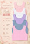 Girl's Bustier Wide Strap Printed Cotton Lycra Ribbed Camisole Salmon - 2