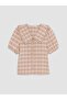 Lcw Everyday Orange Baby Collar Plaid Blouse - 5